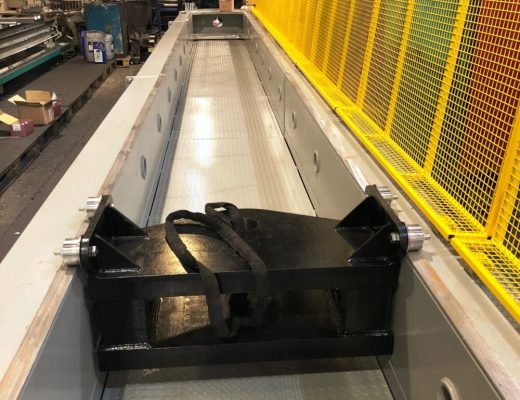 Tensile Test Machine bed - with guards open